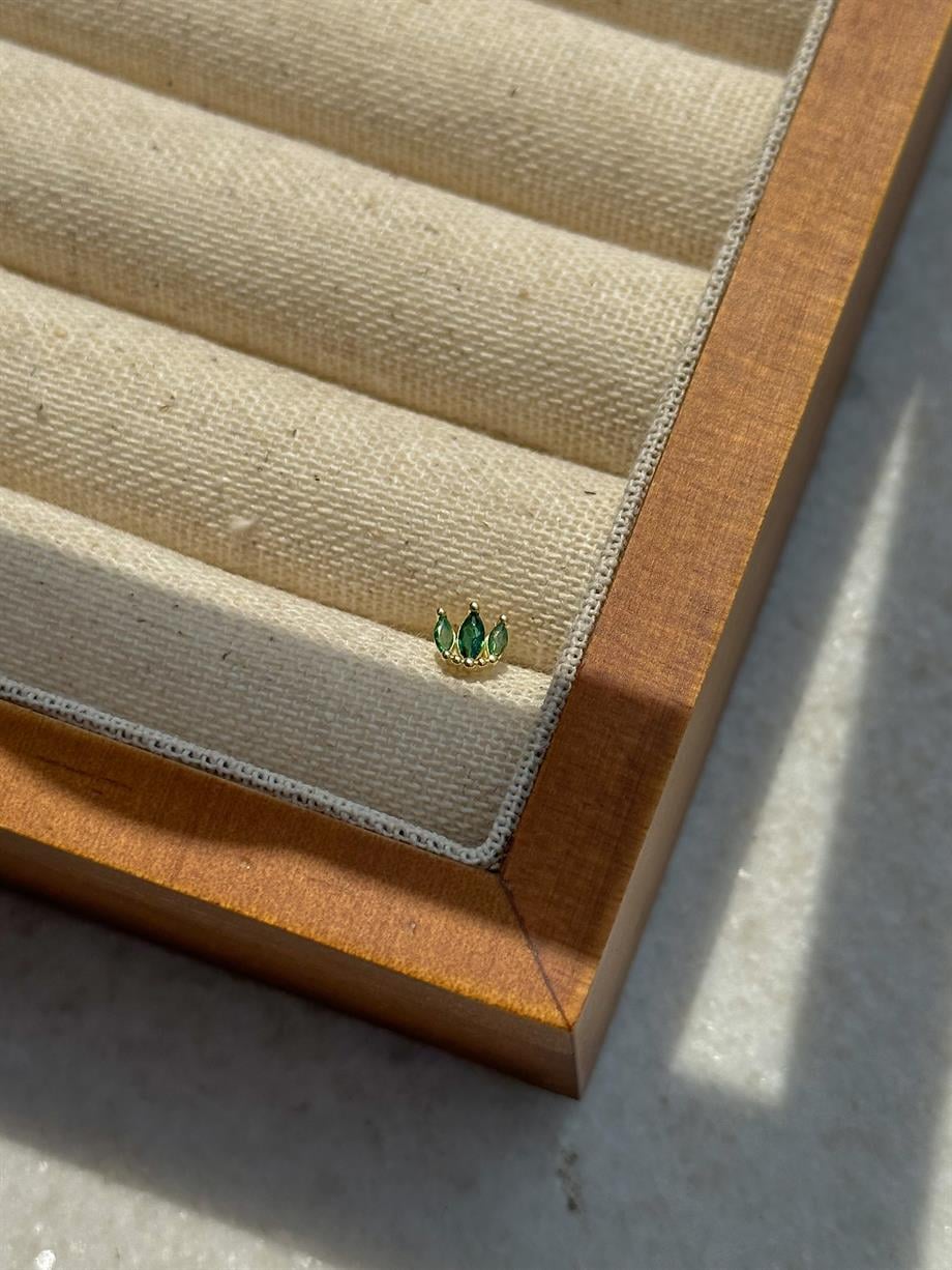 Zircon Taşlı Piercing - 925 Ayar Gümüş