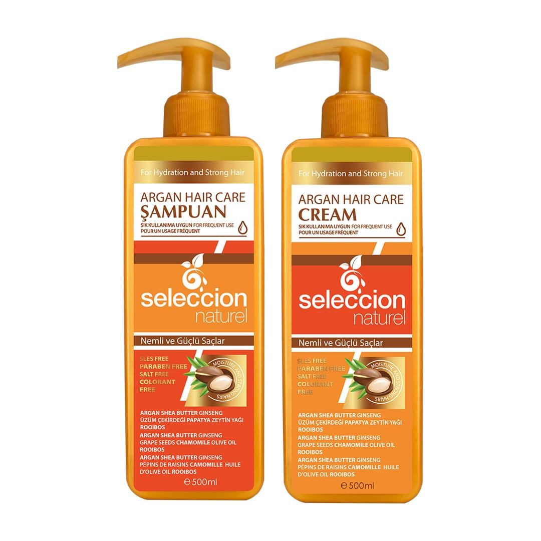 Seleccion NaturelSeleccion Kofre Argan Şampuan 500 Ml + Seleccion Argan Saç Kremi 500 Ml