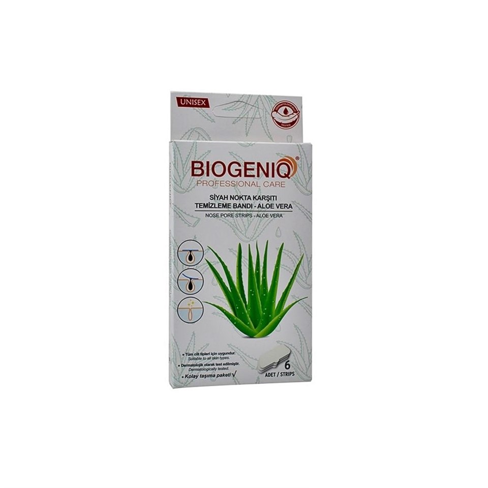 Biogeniq Aloe Vera Siyah Nokta Karşıtı Temizleme Bandı 6'lı | Him Cosmetics
