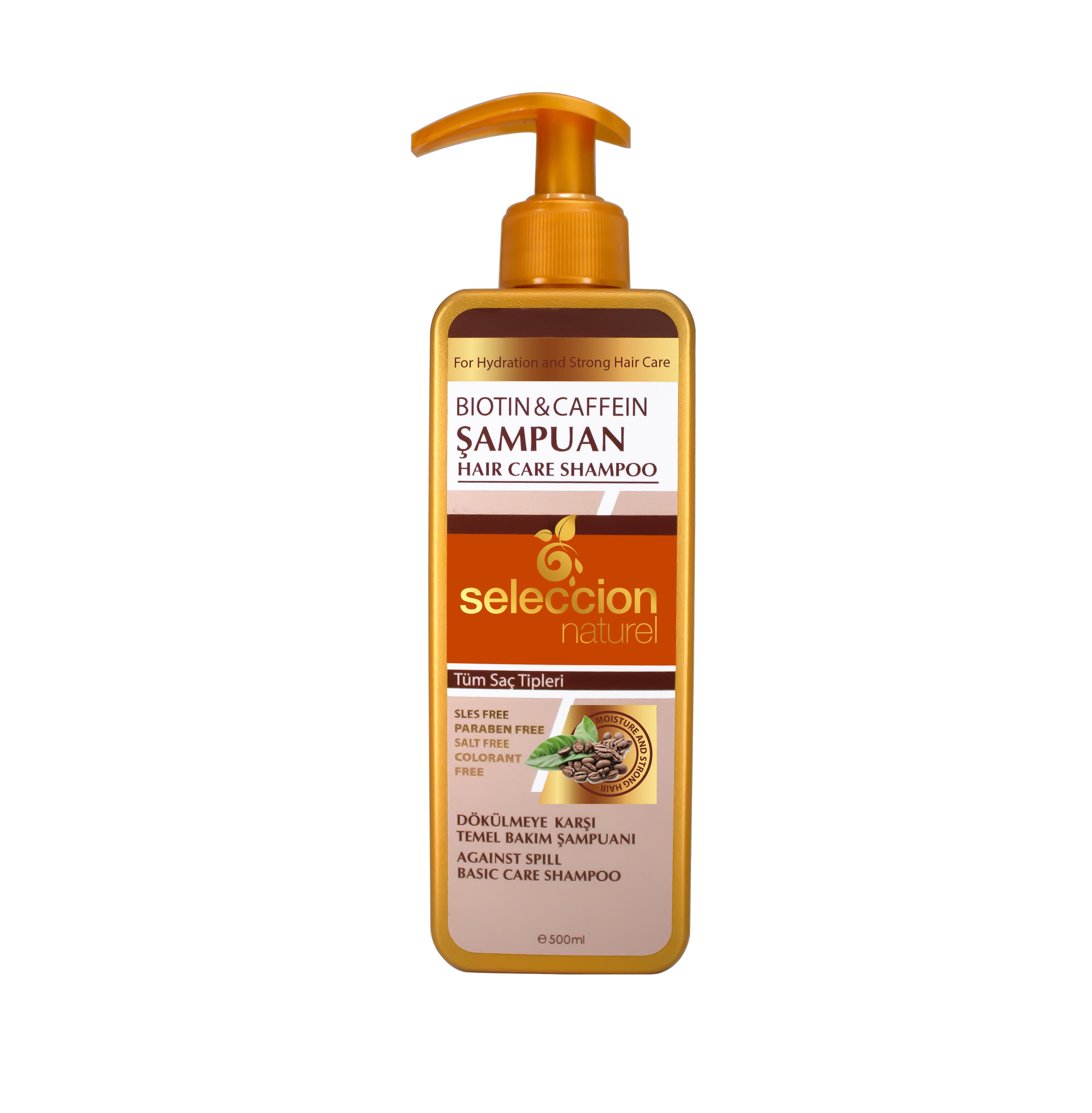 Seleccion NaturelSeleccion Naturel 500ML Sampuan Biotin ve Cafeine Dökülmeye Karşı Temel Bakım