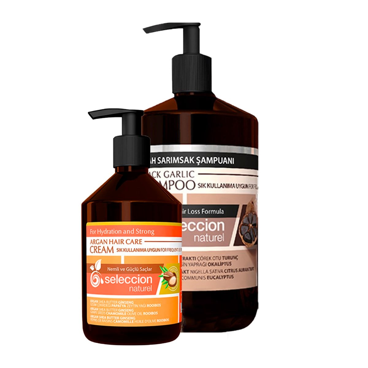 SeleccionSeleccion Kofre Siyah Sarımsak Şampuan 1000 Ml + Seleccion Argan Saç Kremi 500 Ml