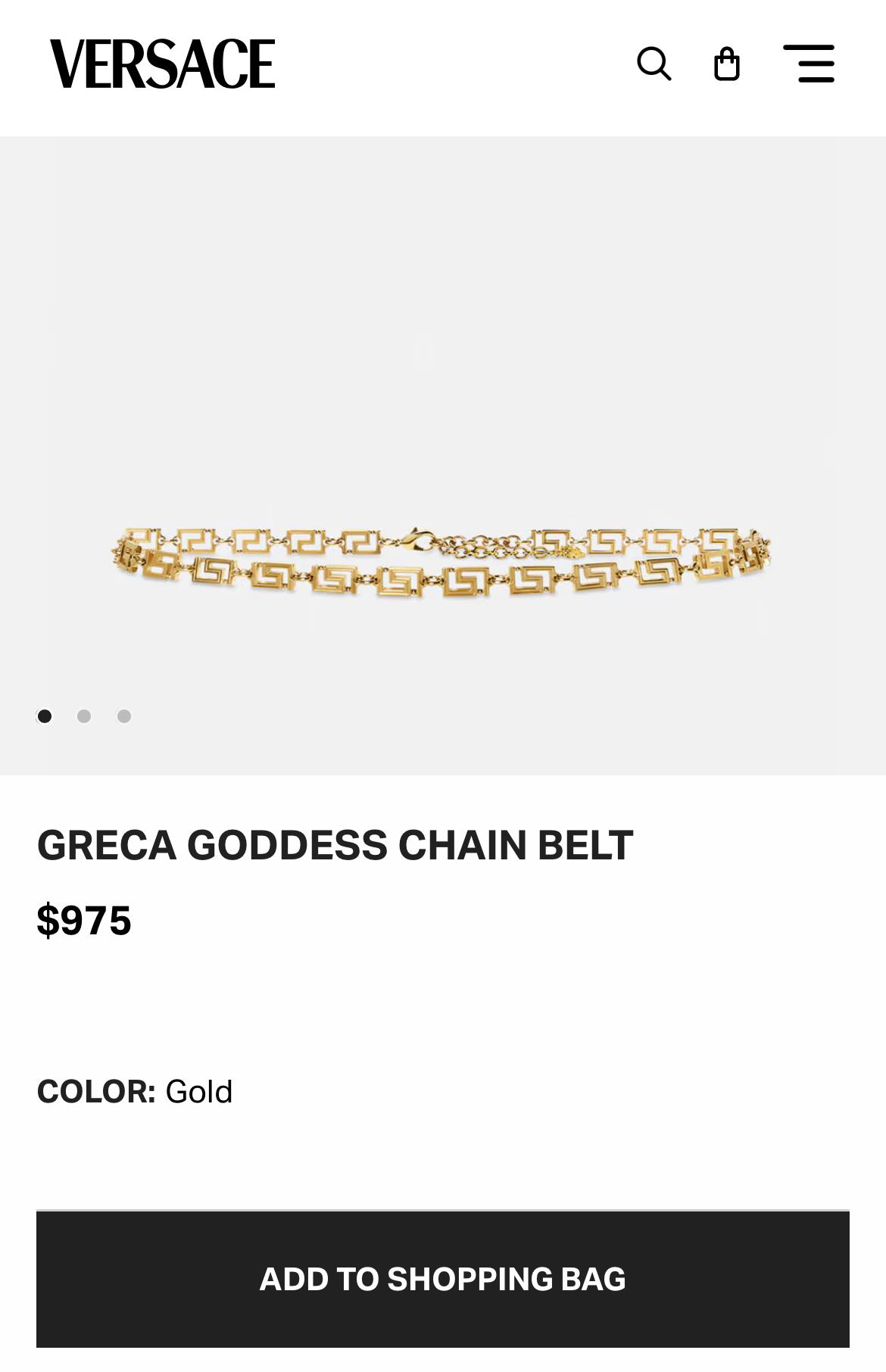 90s Gianni Versace Medusa Chain Gold Belt