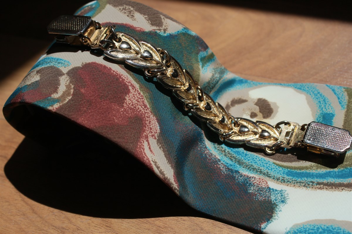 Hand Made Abstract Artistic Pattern %100 İpek Vintage Kravat
