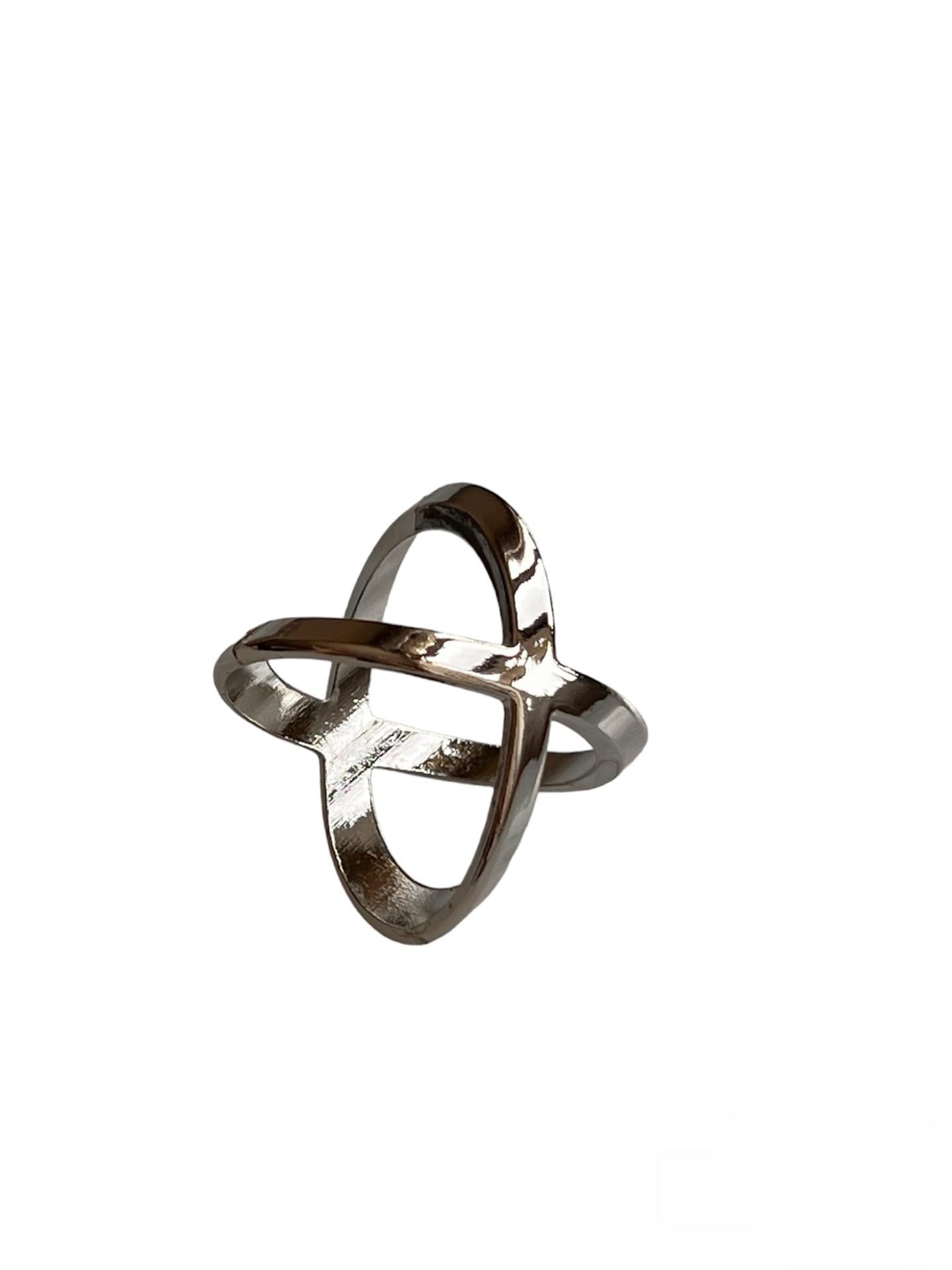 Silver Metal Fular Eşarp Yüzüğü