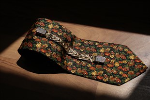 Cotton Bar Etnik Floral Pattern %100 Silk Vintage Kravat