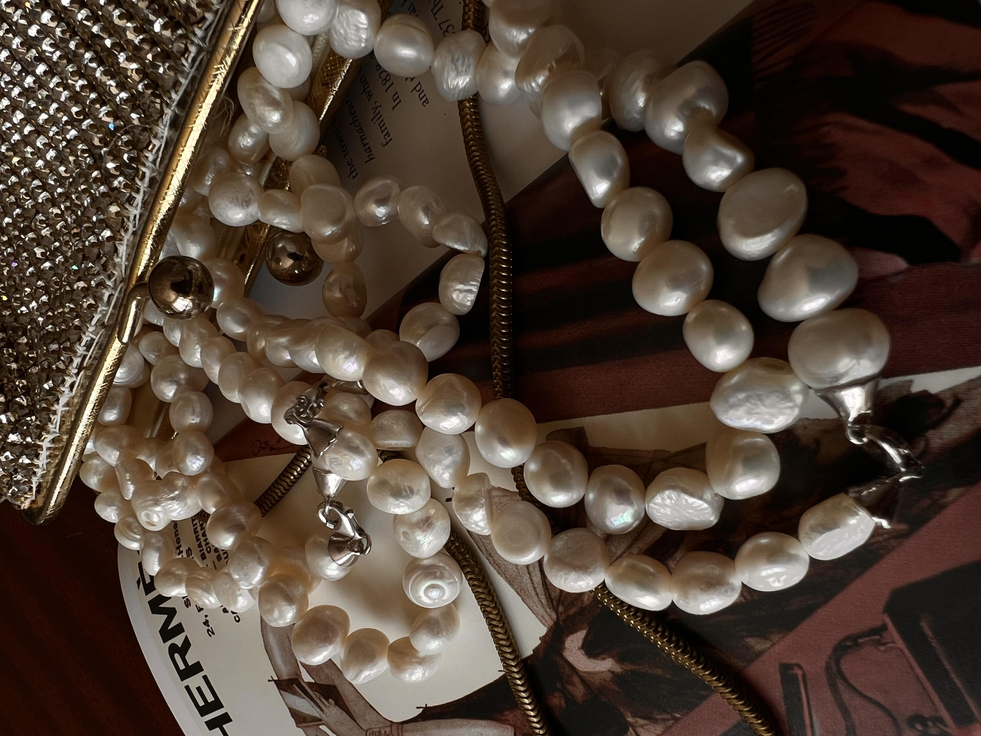 Gerçek Barok İnci 925 Ayar Gümüm Kolye