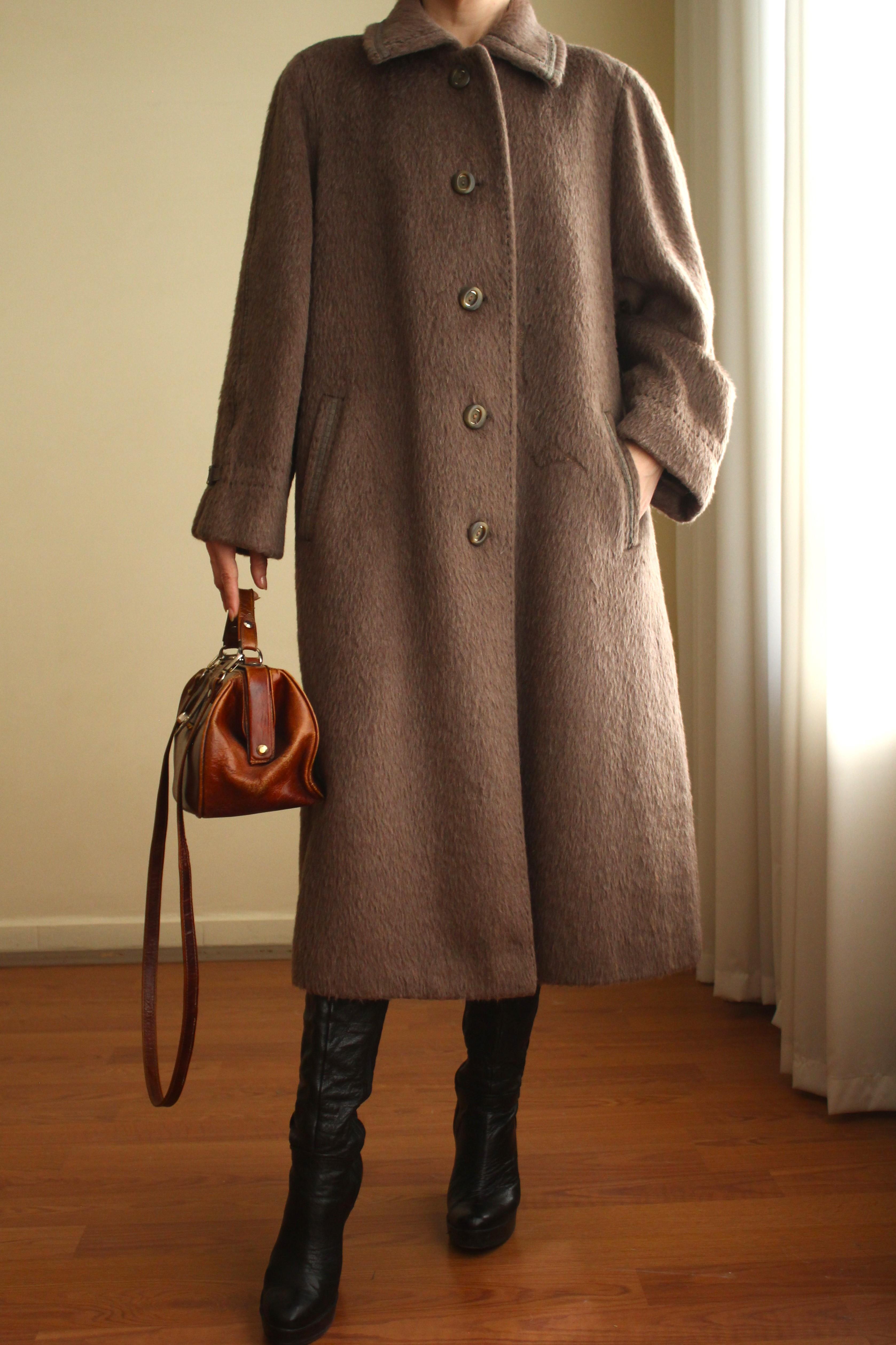 80 Llama Mohair %20 Merinos Maxi Premium Vintage Kaban