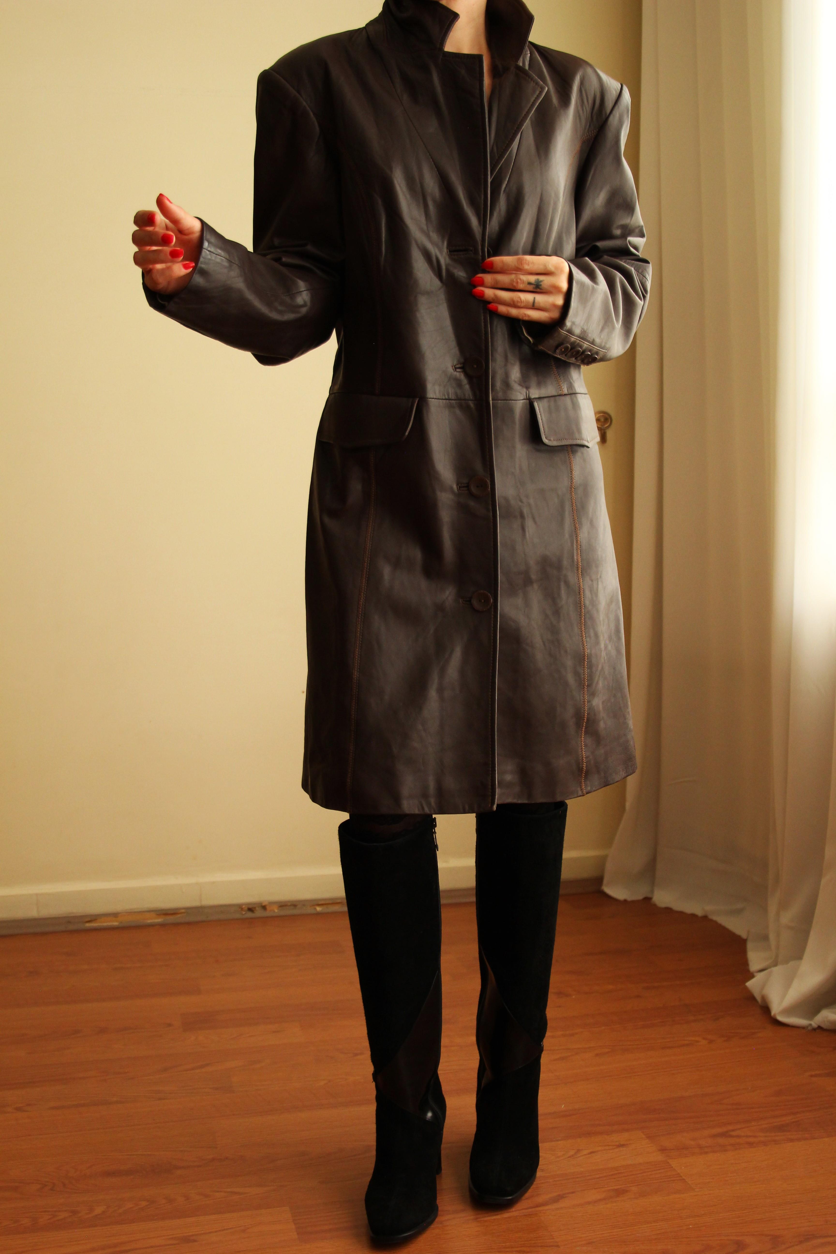 Vintage Leather Trencoat