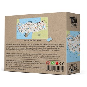 Türkiye Turizm Haritası Puzzle - 87 Parça