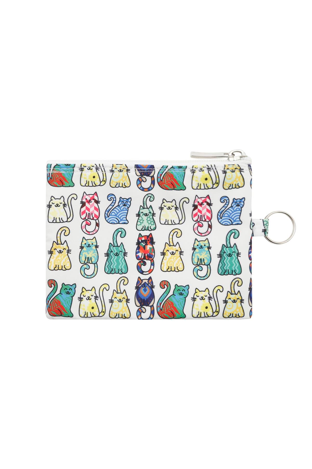 Cesur Patiler Kedi Desenli Anahtarlıklı Mini Çanta 13cmx10cm