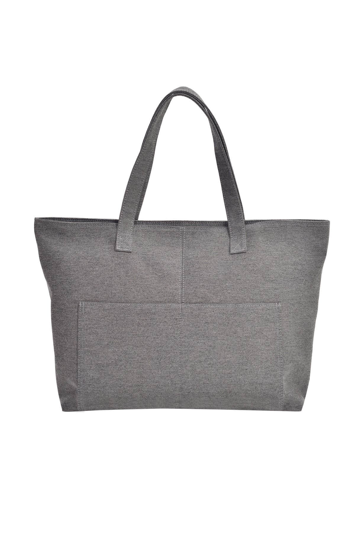 Gri Büyük Boy Çok Amaçlı Shopper Tote Çanta