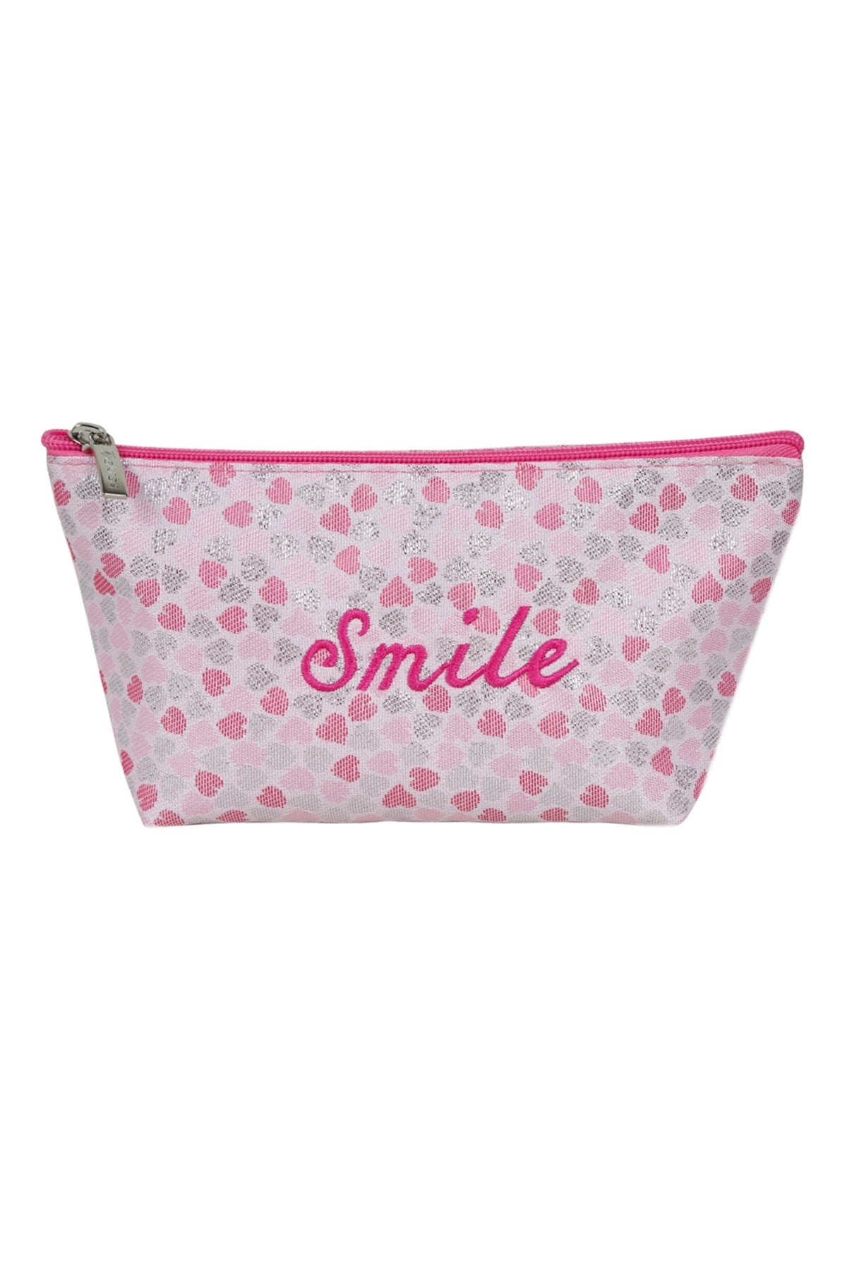 Kalpli Smile Pembe Makyaj Çantası