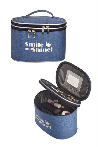 İki Katlı Seyahat Boy Makyaj Ve Kozmetik Çantası