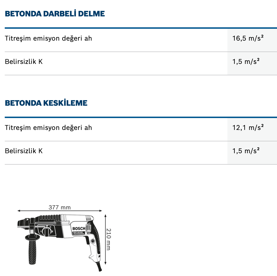 BOSCHBOSCH Bosch Gbh2-26 Dre Sds Plus Kırıcı Delici 800 W