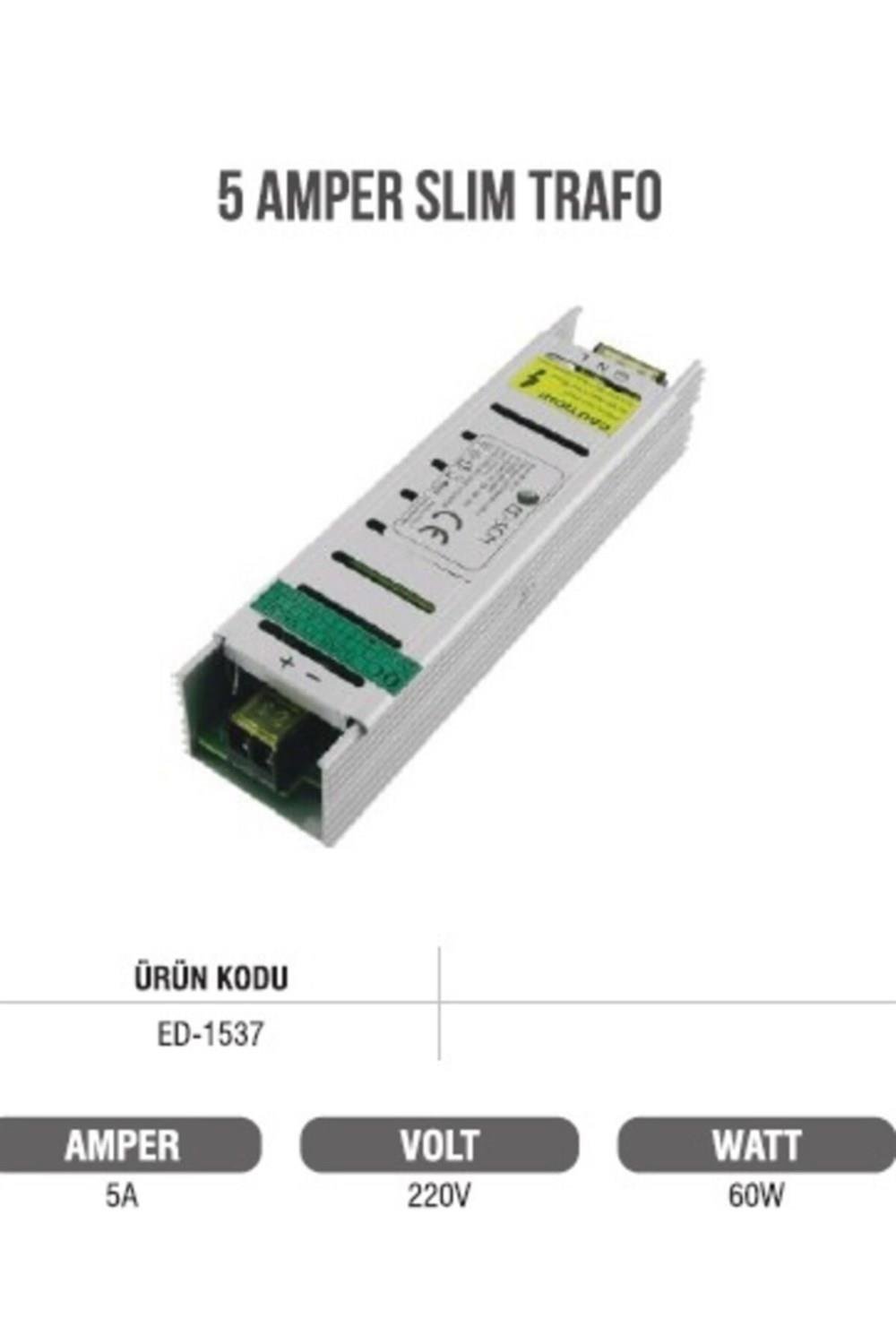 LightsonFener ve Işıldaklar Edson Ultra Slim Led Trafosu 5A 60W