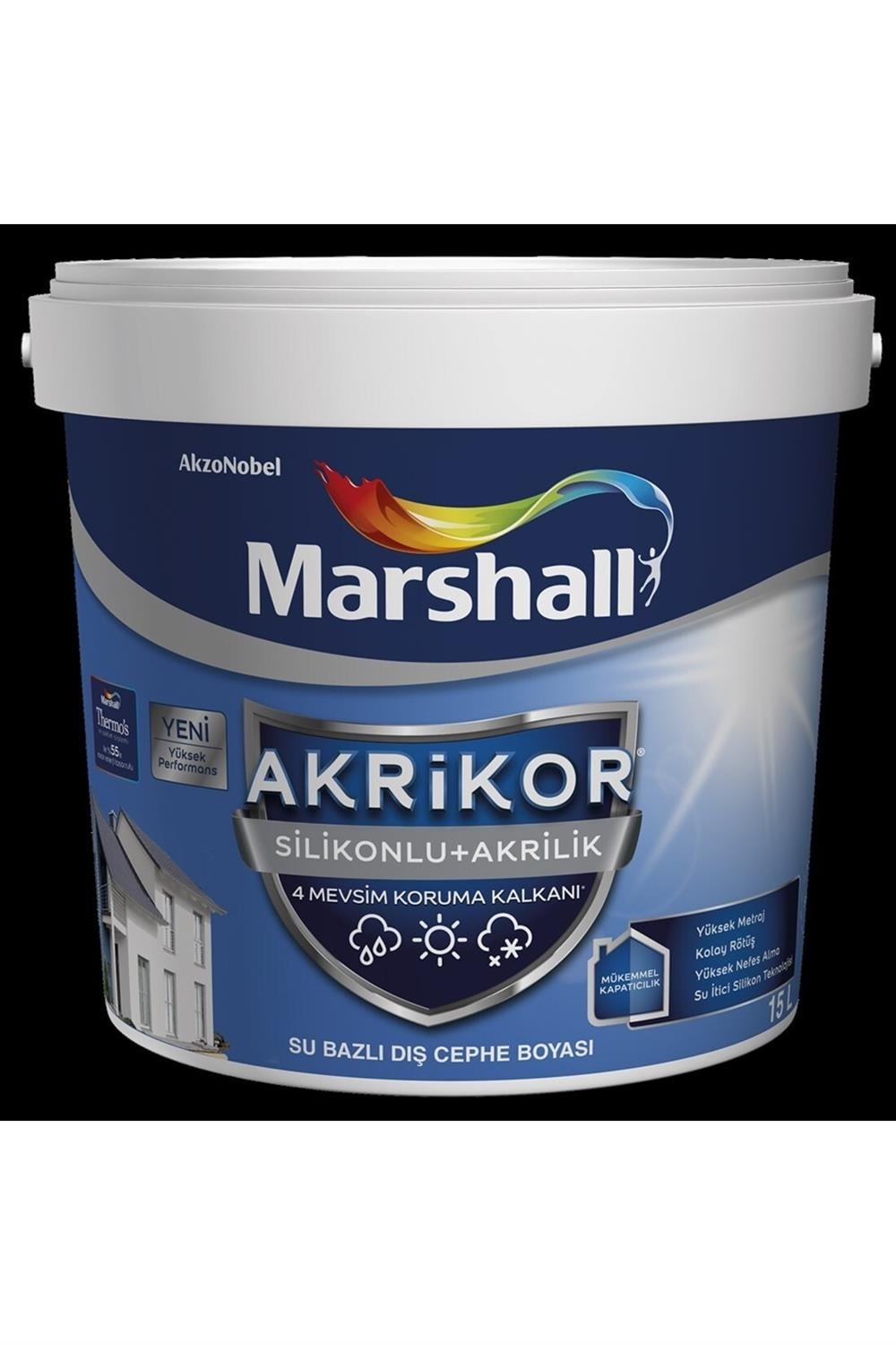 MARSHALLİç Cephe Marshall Akrikor Silikonlu Akrilik Bm Baz 7.5 Lt.