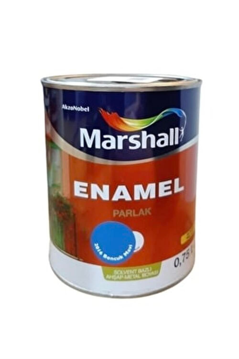 MARSHALLDış Cephe Marshall Enamel Parlak Sentetik Yağlı Boya Boncuk Mavi 0.75 Lt.