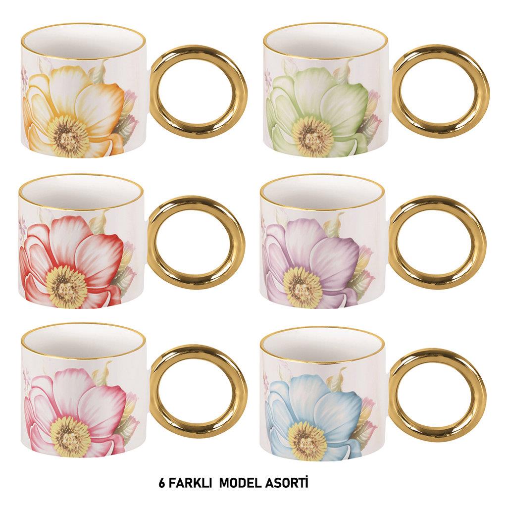 MienBardak ve Kupa Flower Porselen Kupa 270 Cc