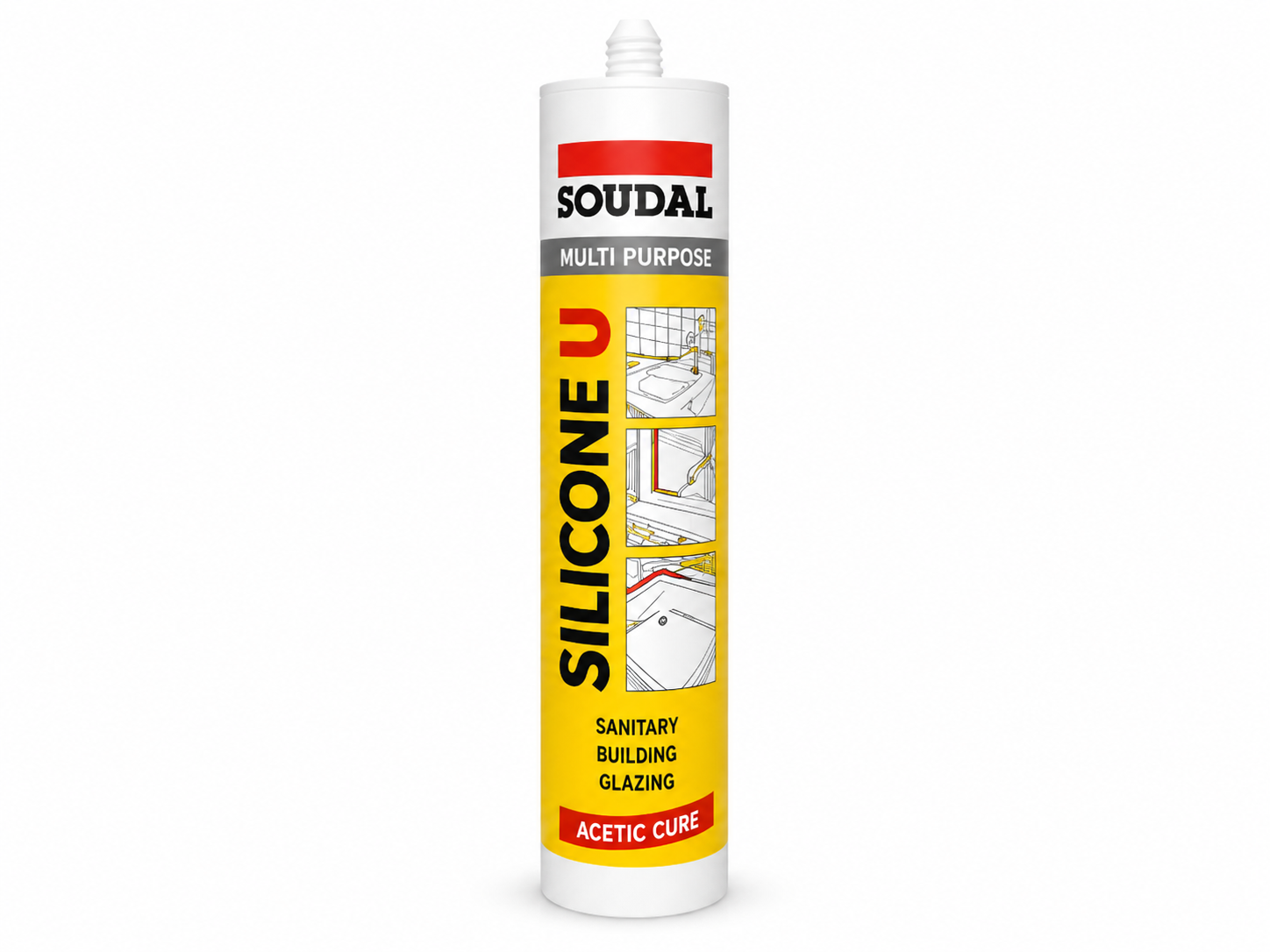 SoudalSilikon-Mastik-Yapıştırıcı ve İzolasyon Bantları Soudal Beyaz Silikon 280 Gr.