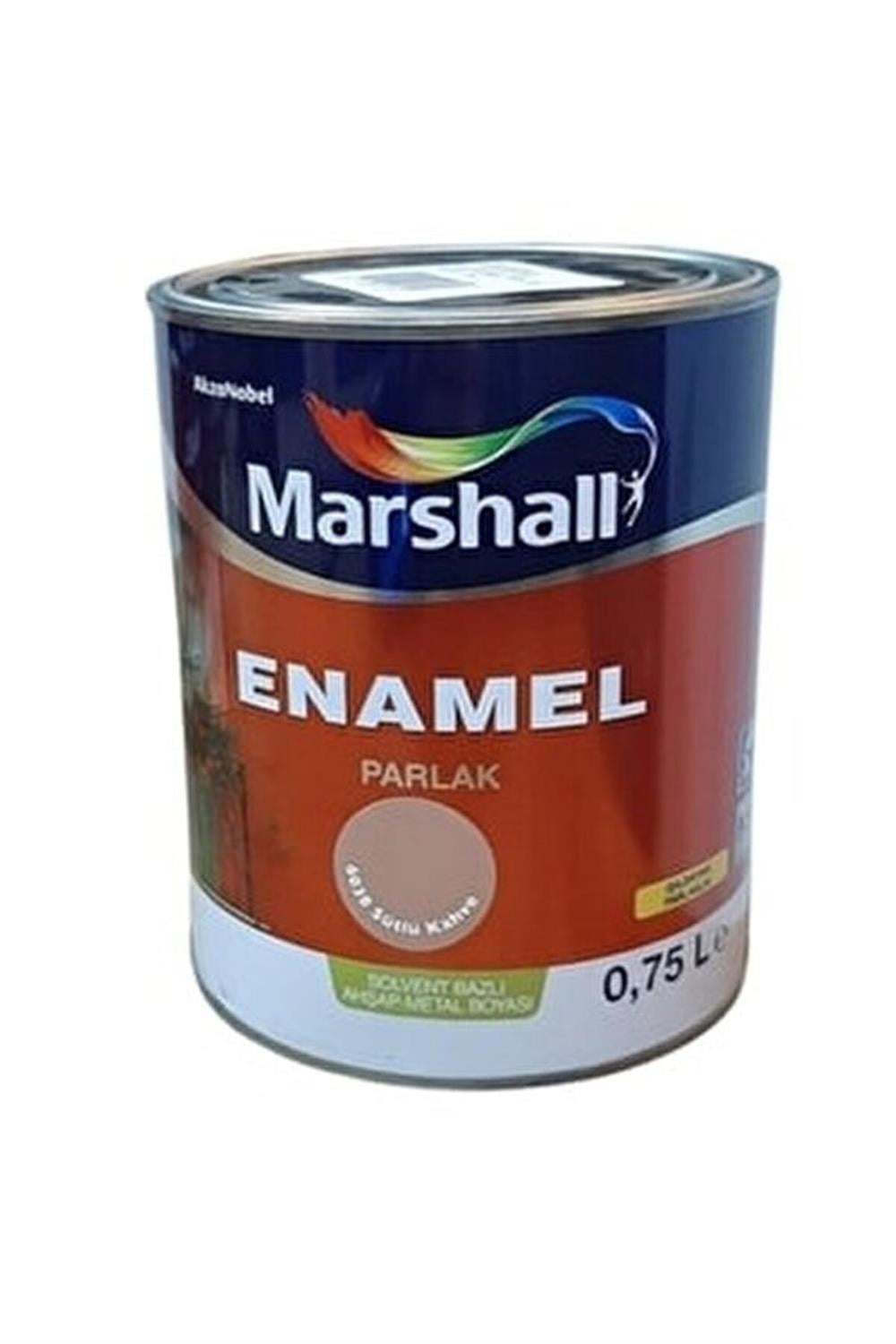 MARSHALLİç Cephe Marshall Enamel Parlak Sentetik Yağlı Boya Sütlü Kahve 0.75 Lt