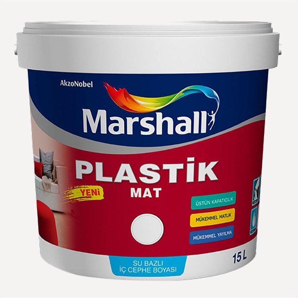 MARSHALLHırdavat Malzemeleri Marshall Plastik Mat Beyaz 7.5 Lt