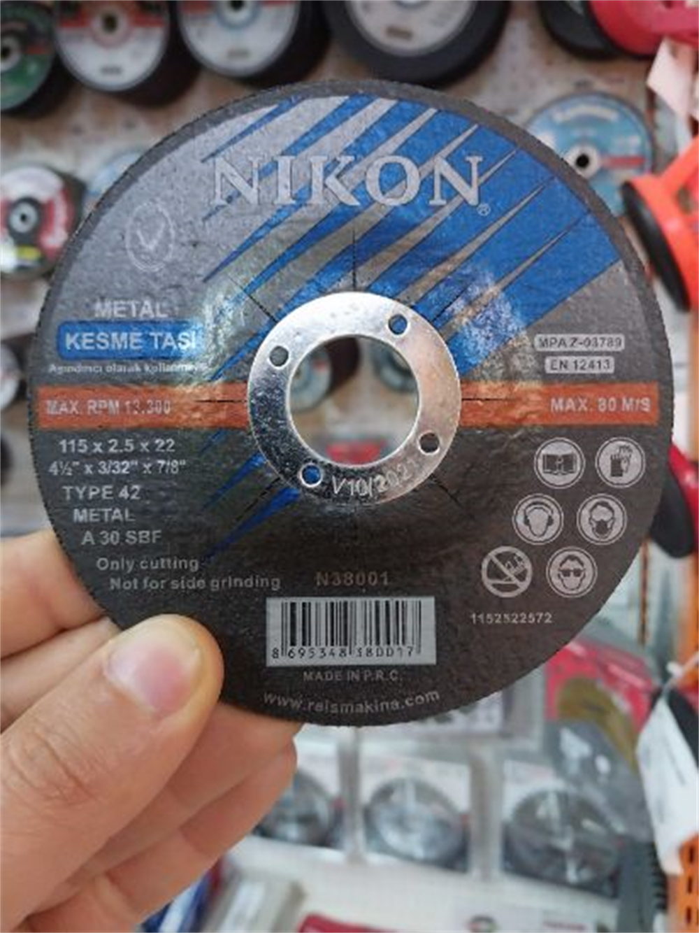 NİKONHırdavat Malzemeleri Nikon Bombeli 115X2.5 Metal Kesici