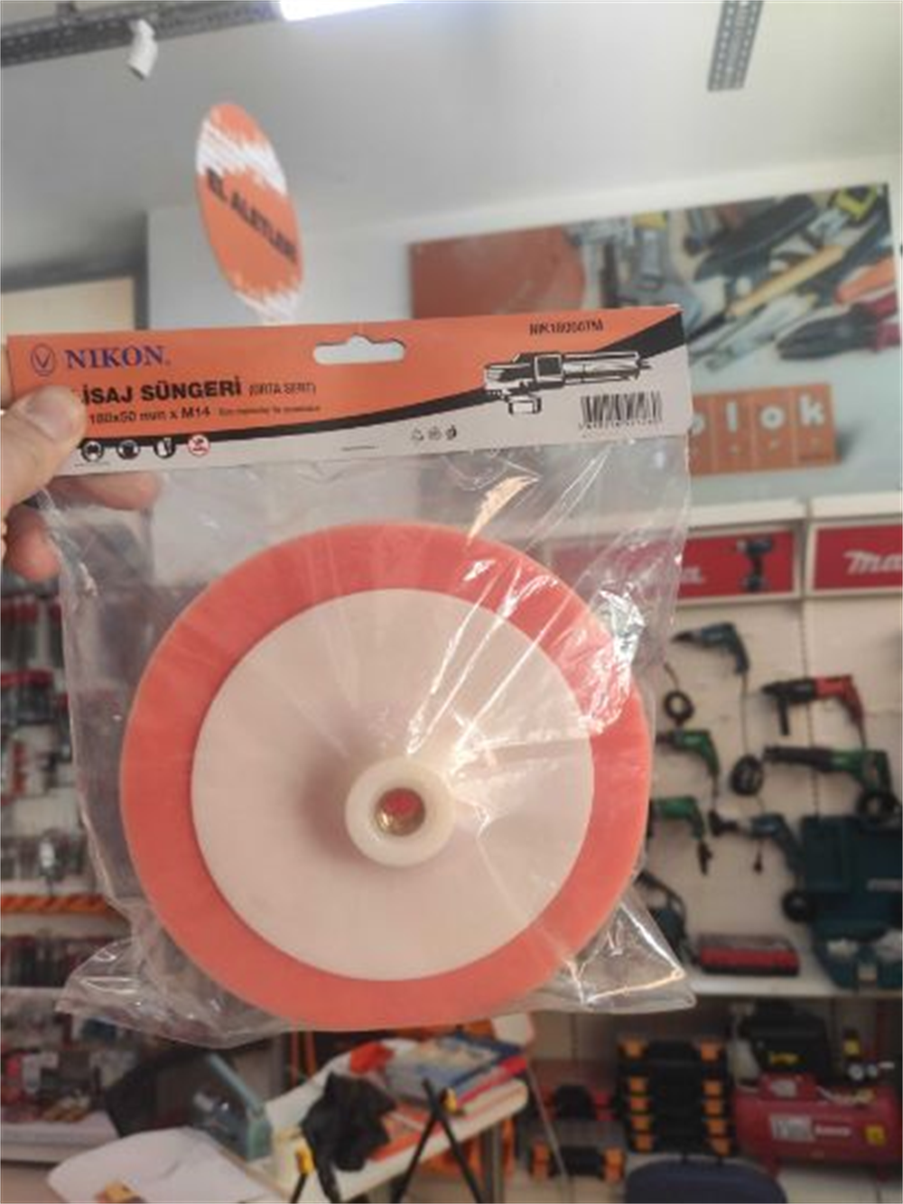 NİKONHırdavat Malzemeleri Nikon Turuncu Orta Sert Polisaj Süngeri 180x50 Mm.