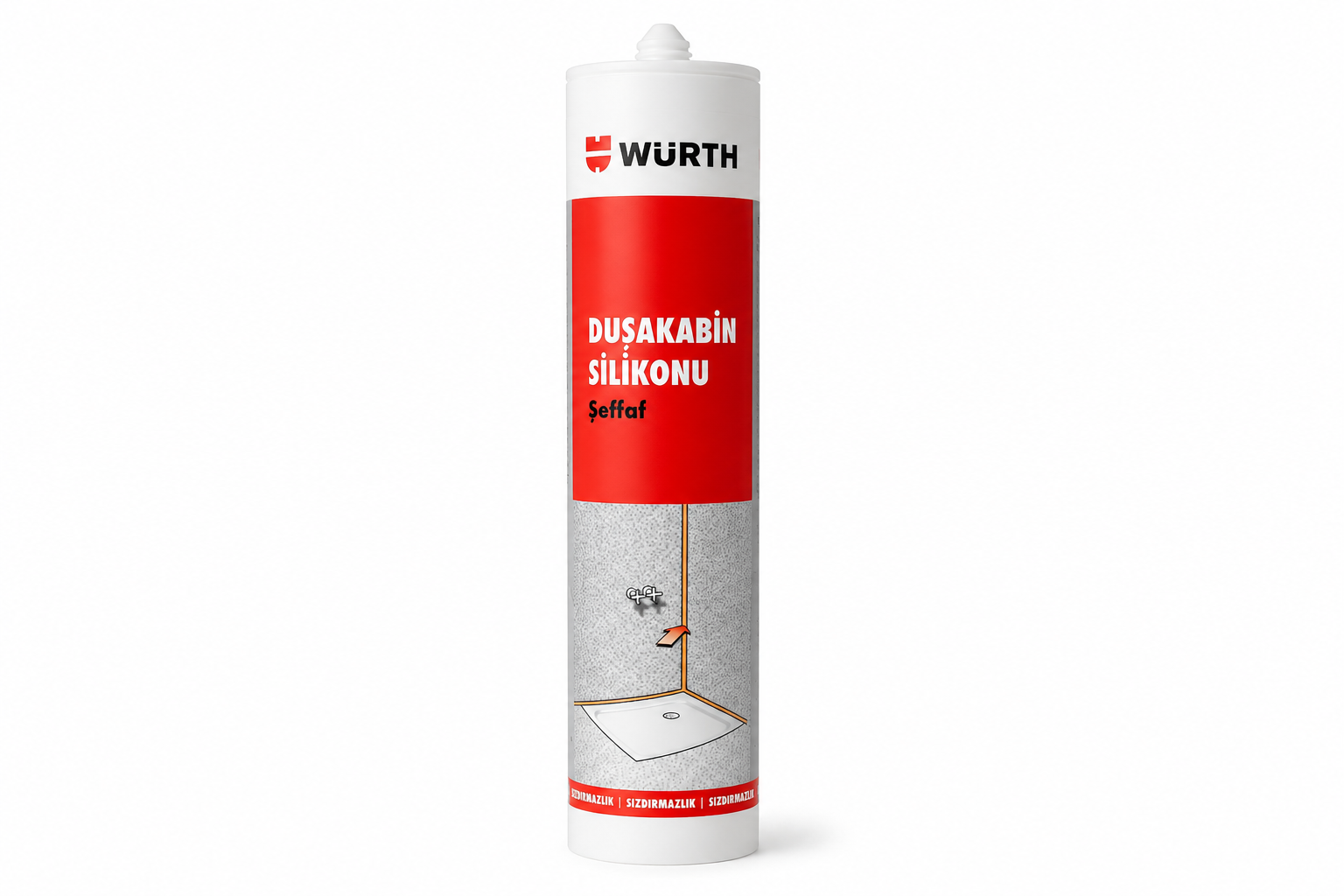 WÜRTHSilikon-Mastik-Yapıştırıcı ve İzolasyon Bantları Würth Duşakabin Silikon Şeffaf 310Ml.