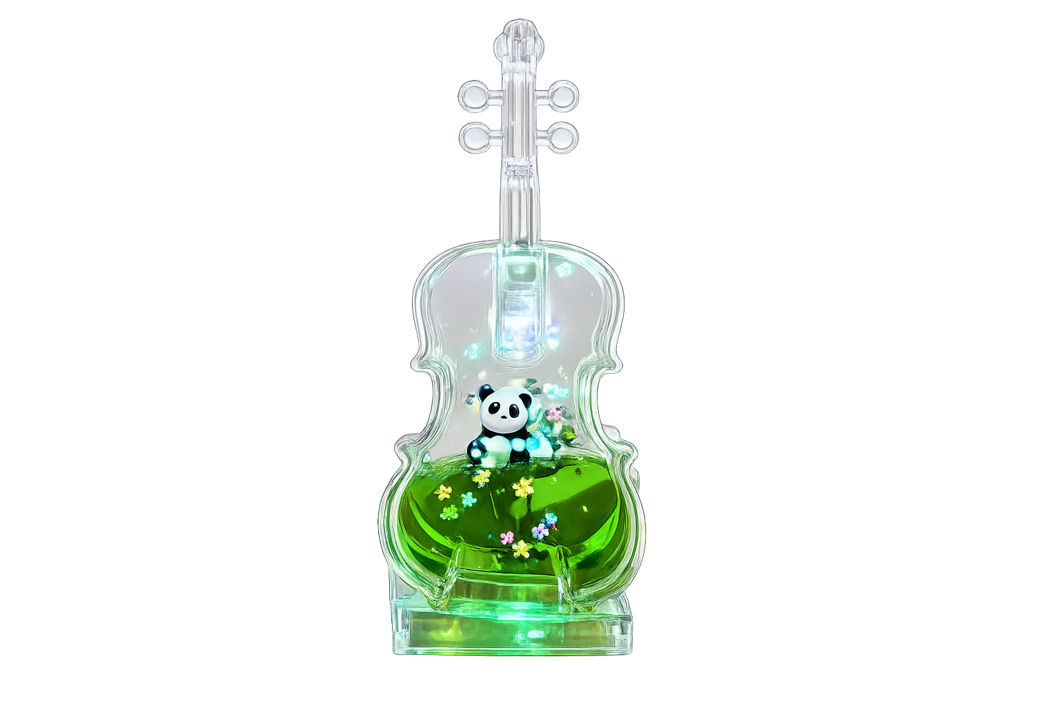 Yeliz HediyecilikHEDİYELİK ÜRÜNLER Gitar Panda Figürlü Plastik Sulu Biblo