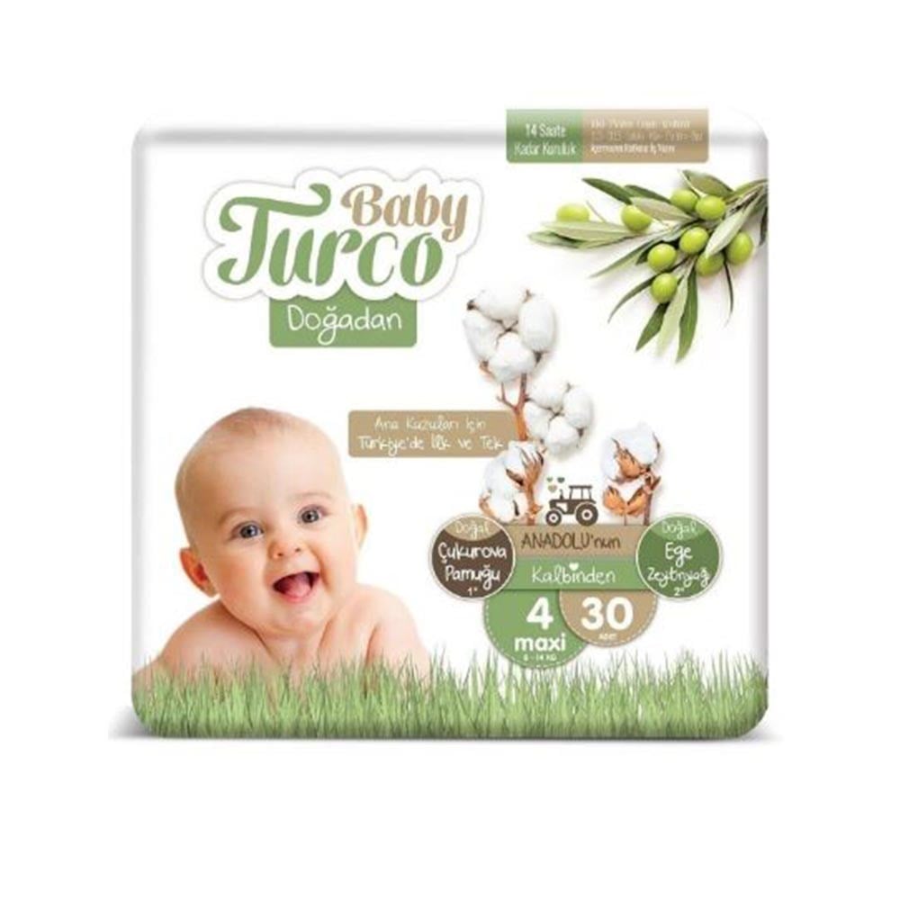 Baby Turco Doğadan 4 Maxi (8-14 Kg) 30 Adet