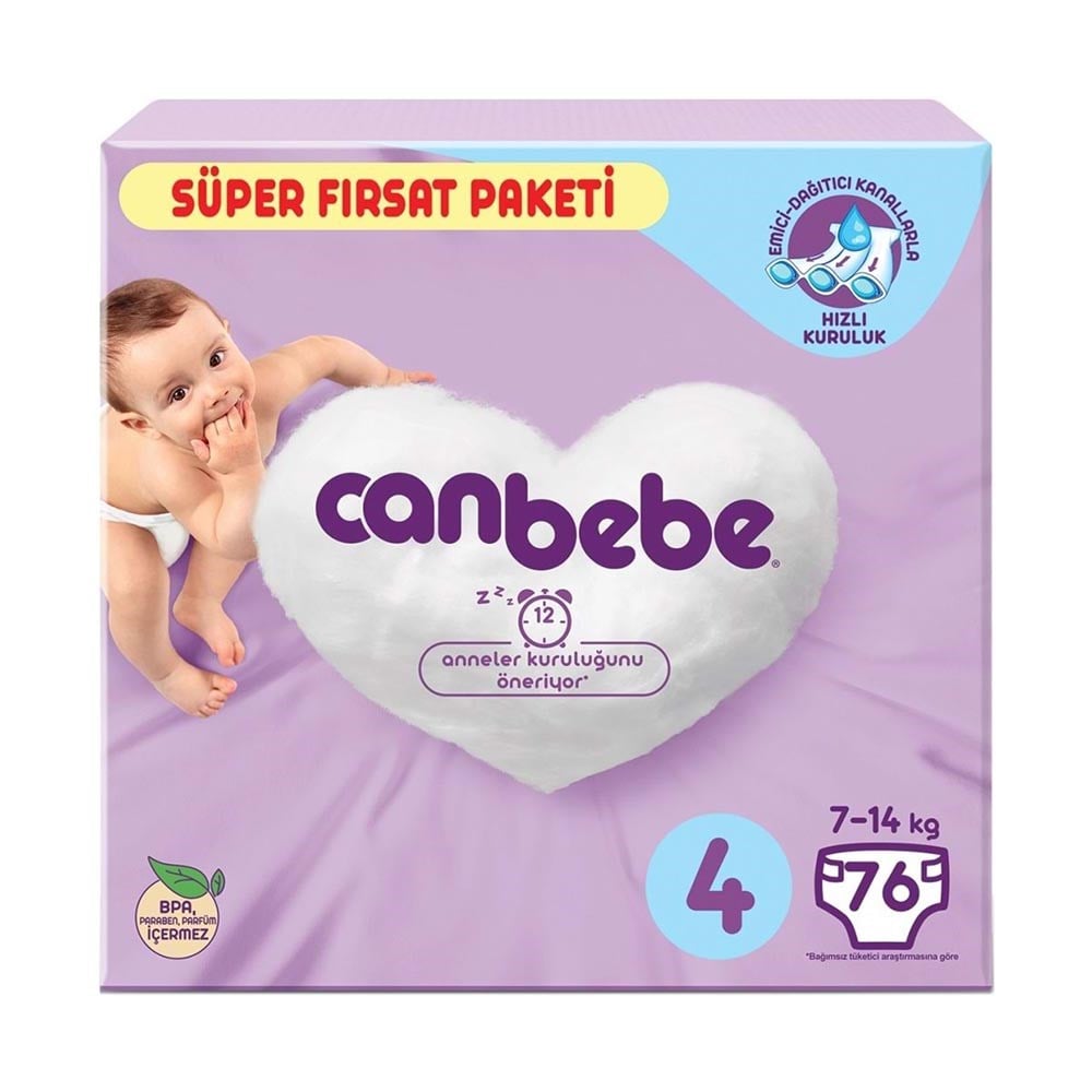 Canbebe Süper Fırsat Paketi 4 Maxi 7-14 Kg 76 Adet