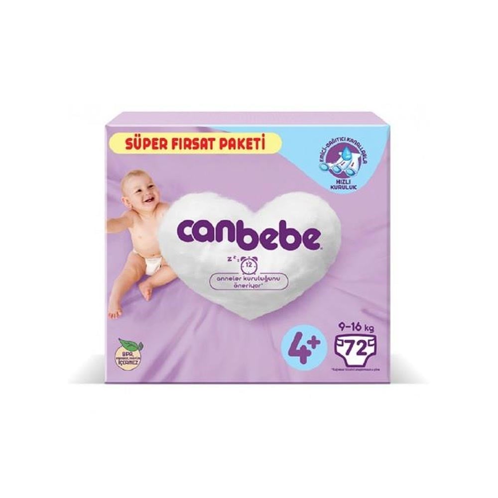 Canbebe Süper Fırsat Paketi 4+ Maxi P. 9-16 Kg 72 Adet