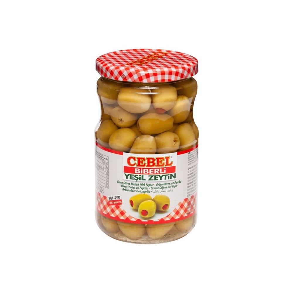 Cebel Yeşil Zeytin Biberli 400 Gr Cam