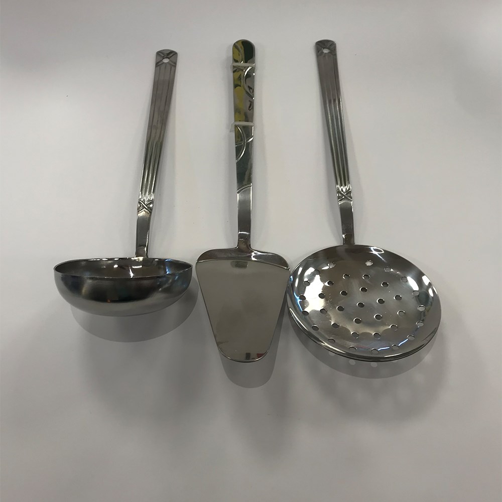 Çelik Kepçe Spatula Kevgir Kepçe Desenli