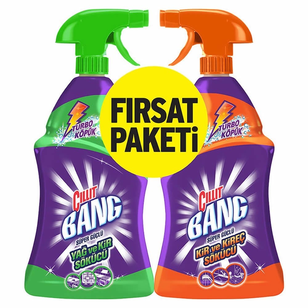 Cıllıt Bang Sprey 750 Ml Yağ Sökücü + 750 Ml Kir Sökücü