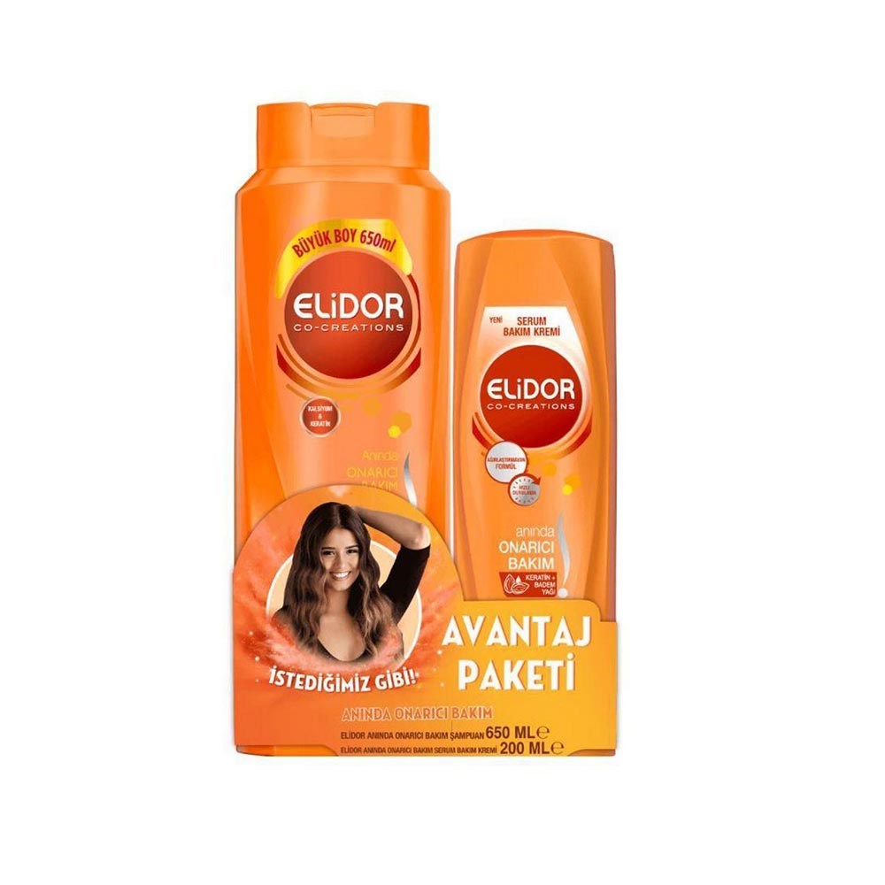 Elidor Şampuan 2'li 650 Ml Onarıcı Bakım + Saç Kremi 200 Ml