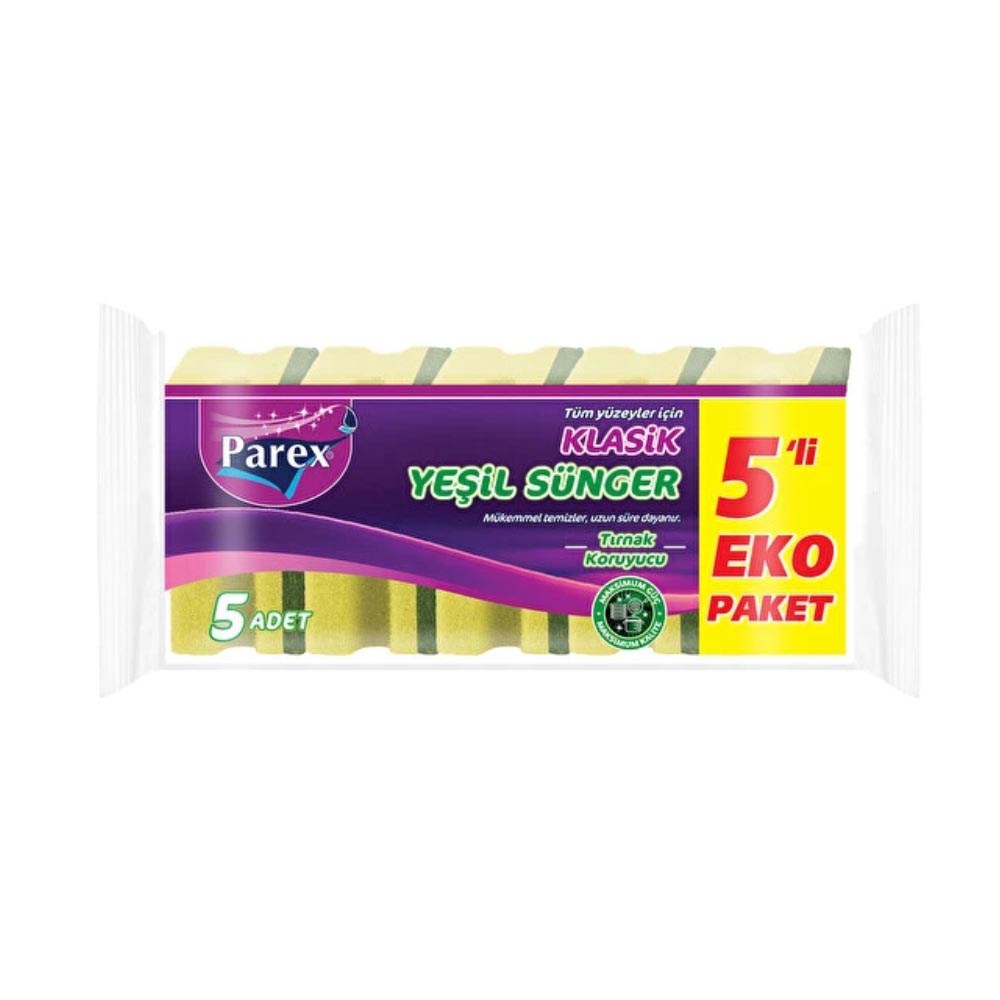 Ernet Sünger 5'li Yeşil Klasik