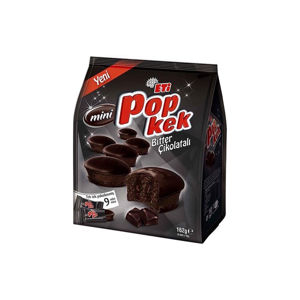 Eti Pop Kek 162 Gr 9'lu Mini Poşet Bitter Çikolatalı