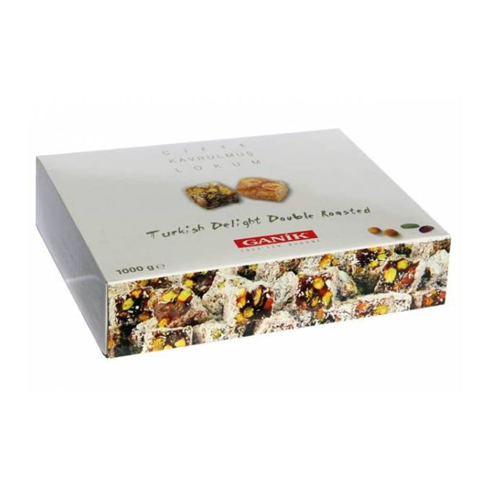 Ganik Lokum 1000 Gr Çifte Kavrulmuş Antep Fıstıklı H.cevizli