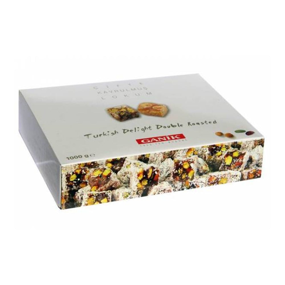 Ganik Lokum 1000 Gr Çifte Kavrulmuş Fındıklı P.şekerli