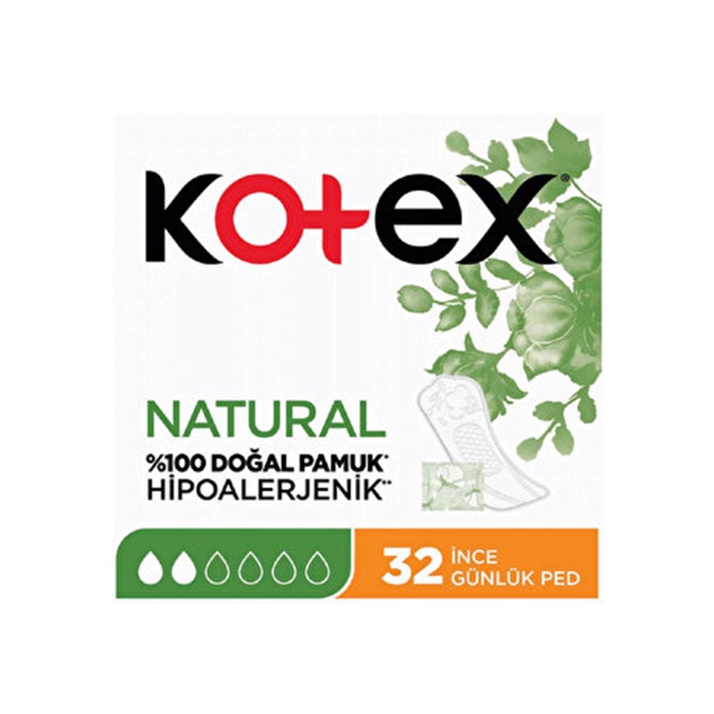 Kotex Günlük Ped Natural 32'li İnce