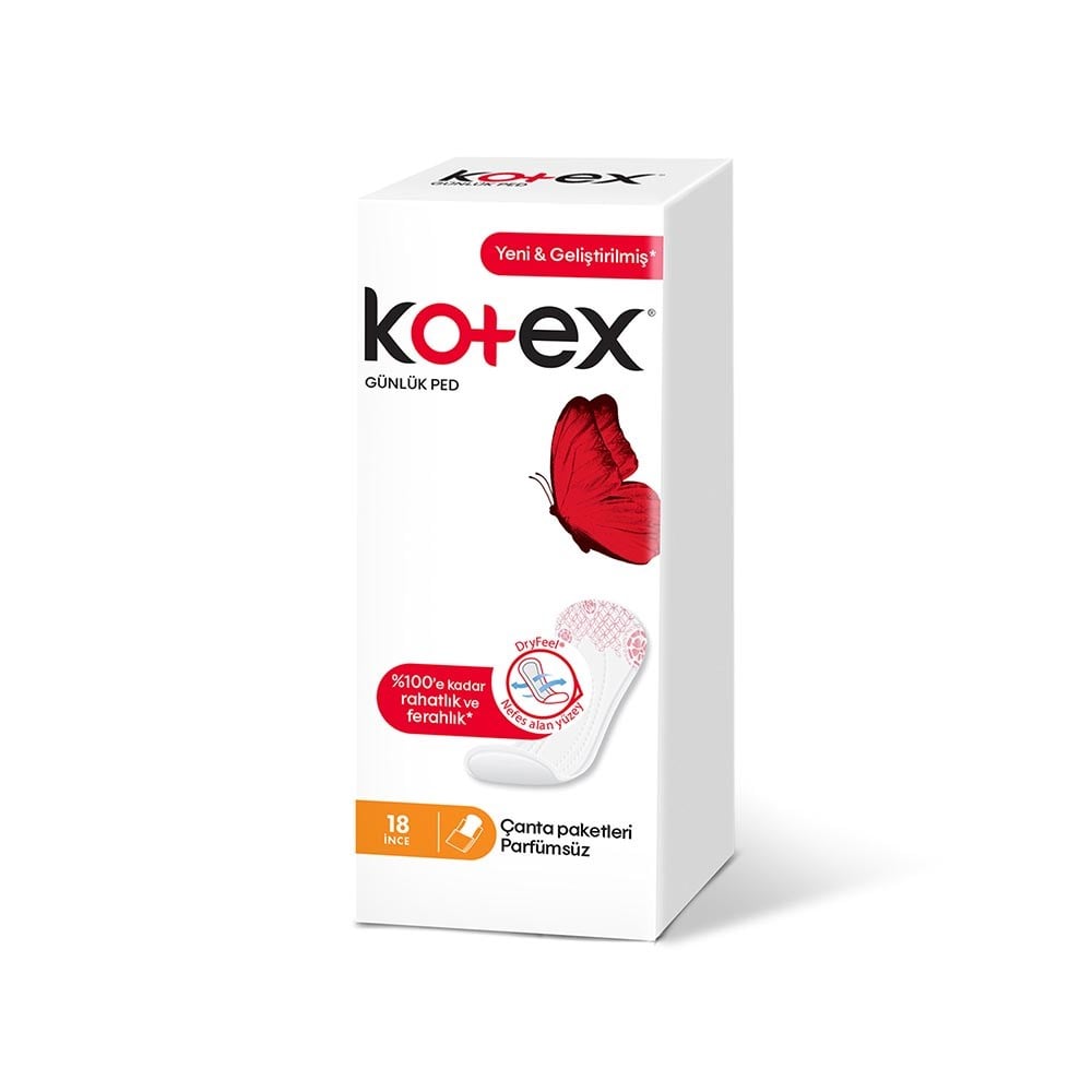 Kotex Günlük Ped Parfümsüz 18'li İnce