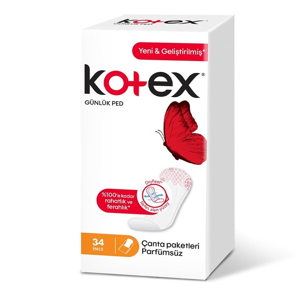Kotex Günlük Ped Parfümsüz 34'lü İnce