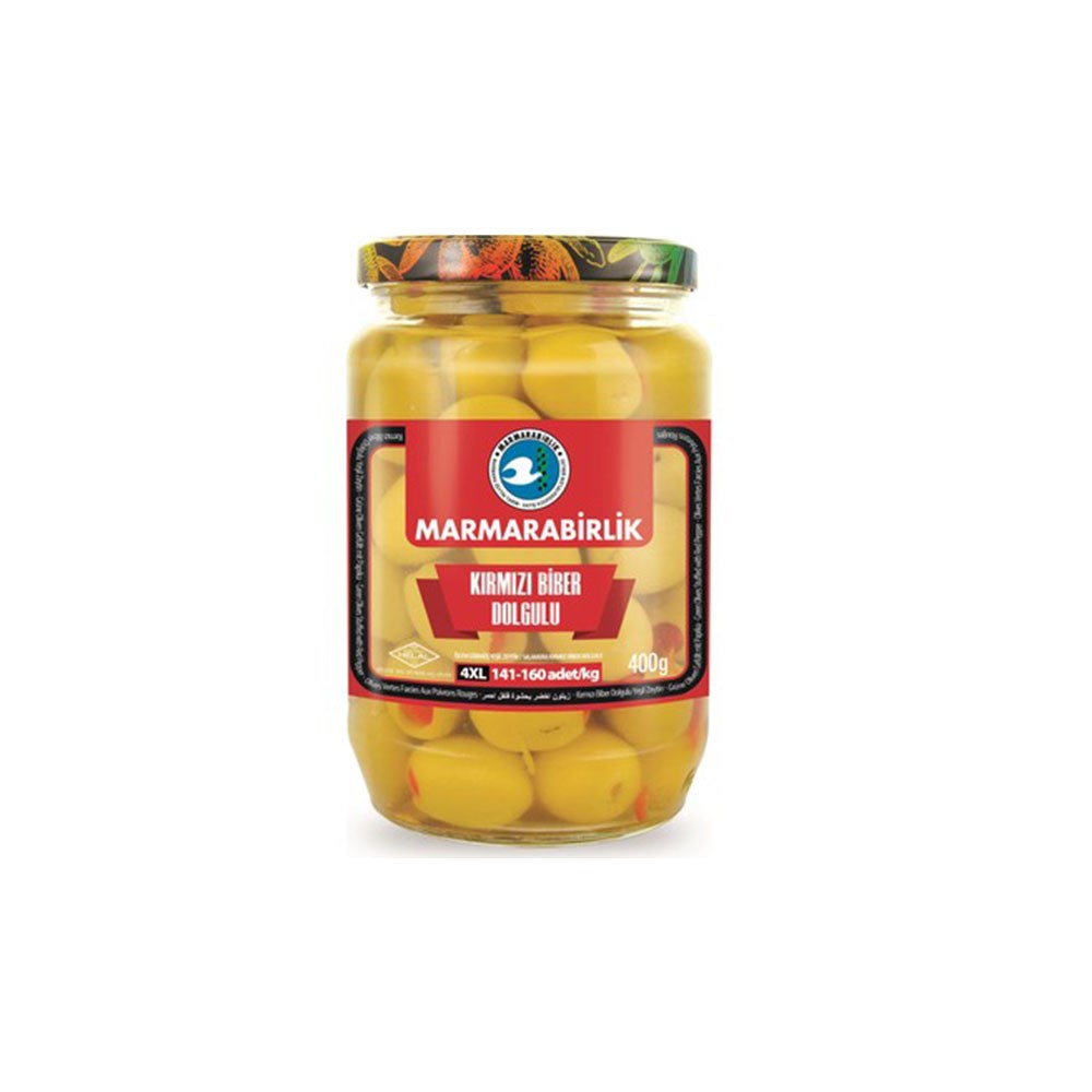 M.bir.yeşil Zeytin 400 Gr Cam Biberli (141-160)