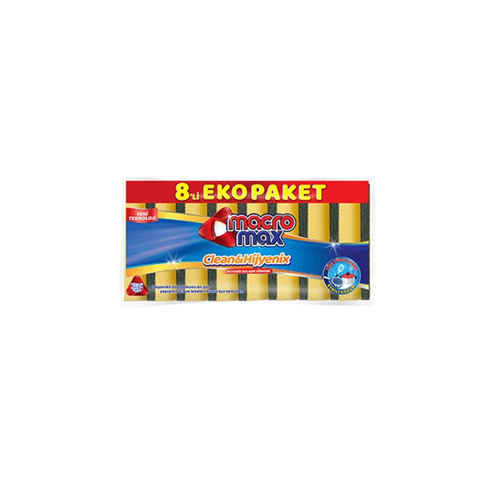 Macro Max Sünger 8'li Düz Eko