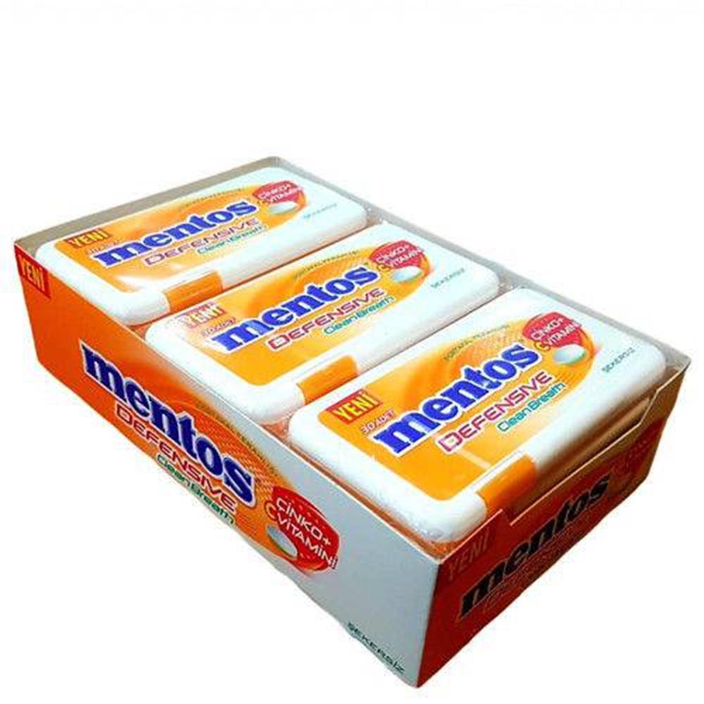 Mentos Şeker 21 Gr Defensıve Portakal Fer.