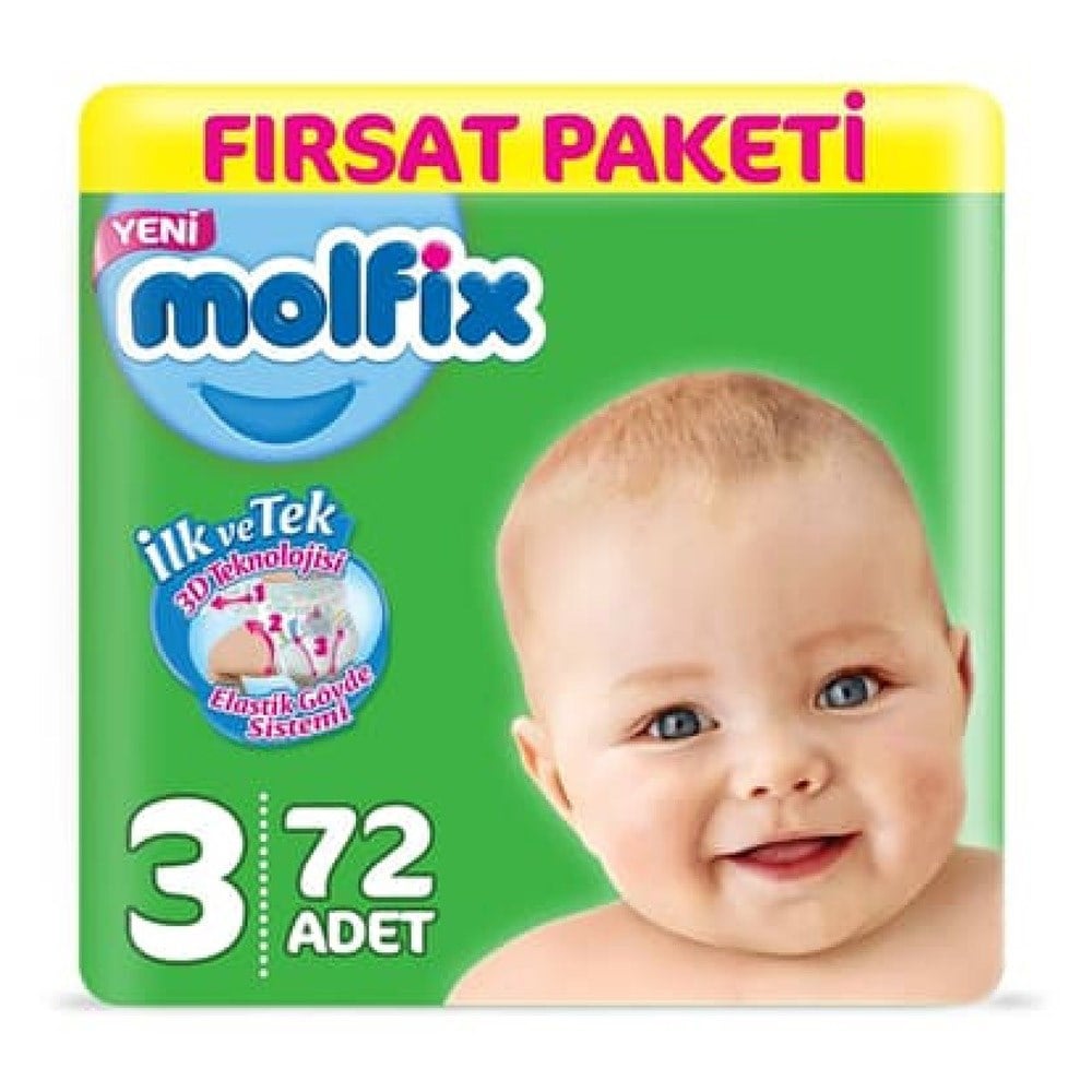 Molfix Fırsat Paket 3 Midi 4-9 Kg 72 Adet