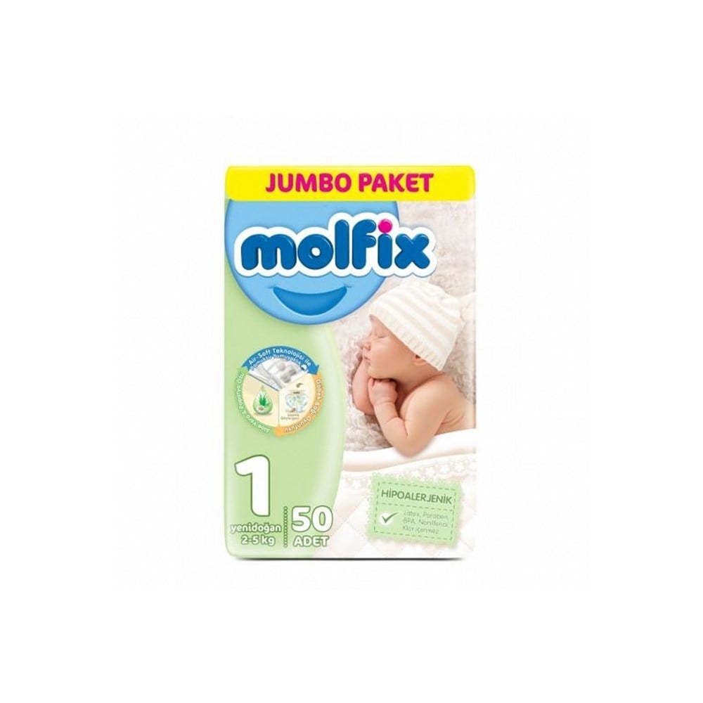Molfix Jumbo Paket 1 Yenidoğan 2-5 Kg 50 Adet