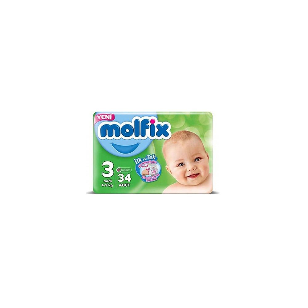 Molfix Jumbo Paket 3 Midi 4-9 Kg 34 Adet