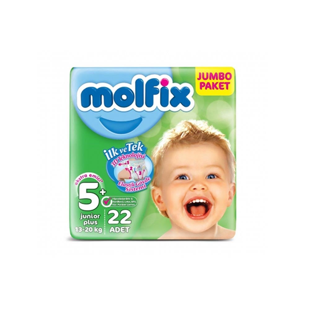 Molfix Jumbo Paket 5+ J.plus (13-20) Kg 22 Adet